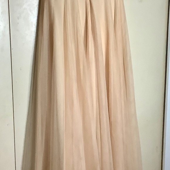 Peach gown w Beaded Empire Bodice and Tulle Skirt S/M - Picture 4 of 6